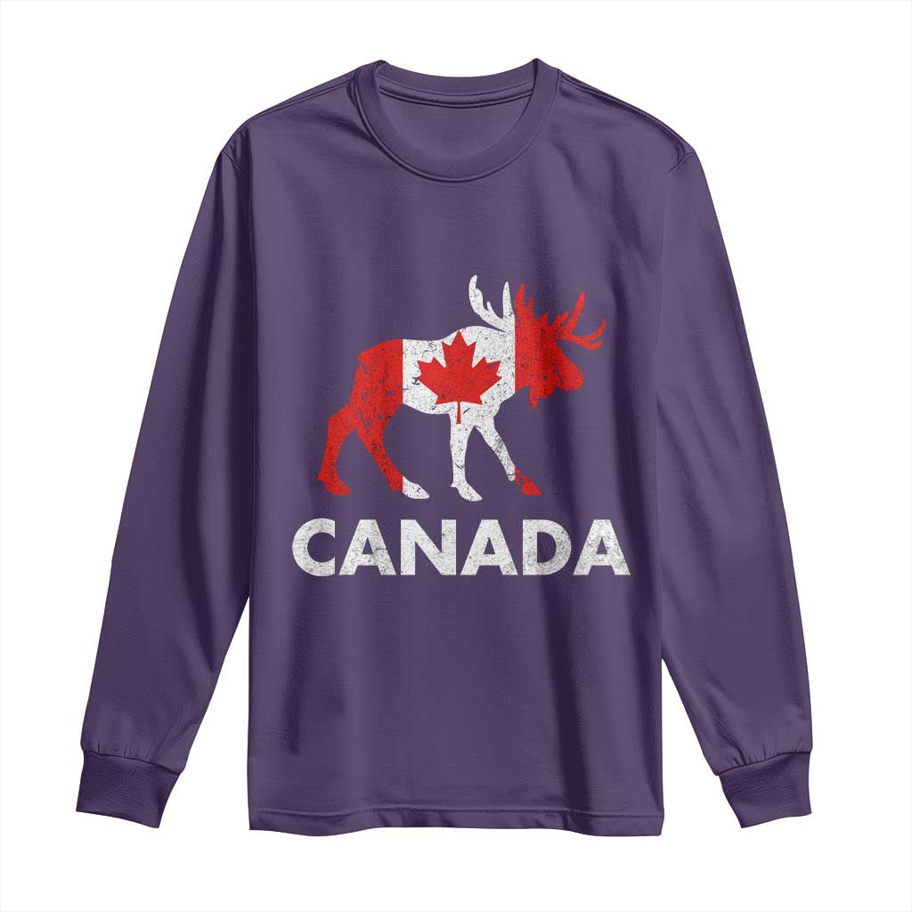 Canada Moose Maple Leaf Long Sleeve Shirt Canadian Pride