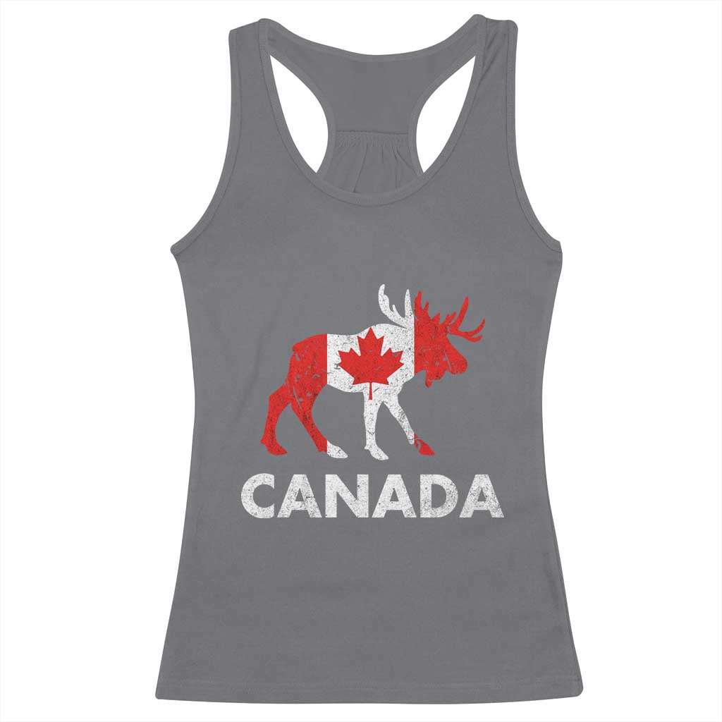Canada Moose Maple Leaf Racerback Tank Top Canadian Pride