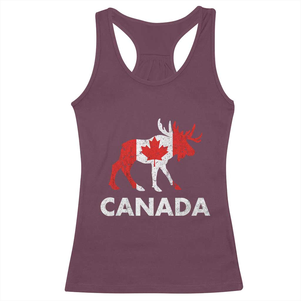 Canada Moose Maple Leaf Racerback Tank Top Canadian Pride