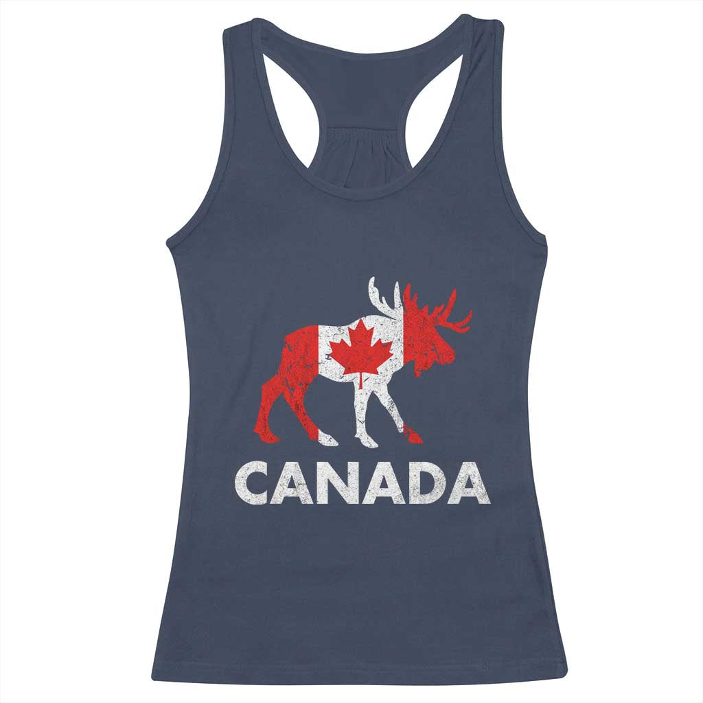 Canada Moose Maple Leaf Racerback Tank Top Canadian Pride