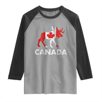 Canada Moose Maple Leaf Raglan Shirt Canadian Pride