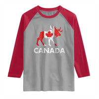 Canada Moose Maple Leaf Raglan Shirt Canadian Pride