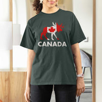 Canada Moose Maple Leaf T Shirt For Women Canadian Pride