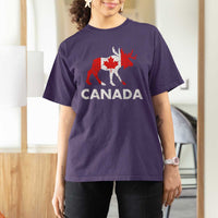 Canada Moose Maple Leaf T Shirt For Women Canadian Pride