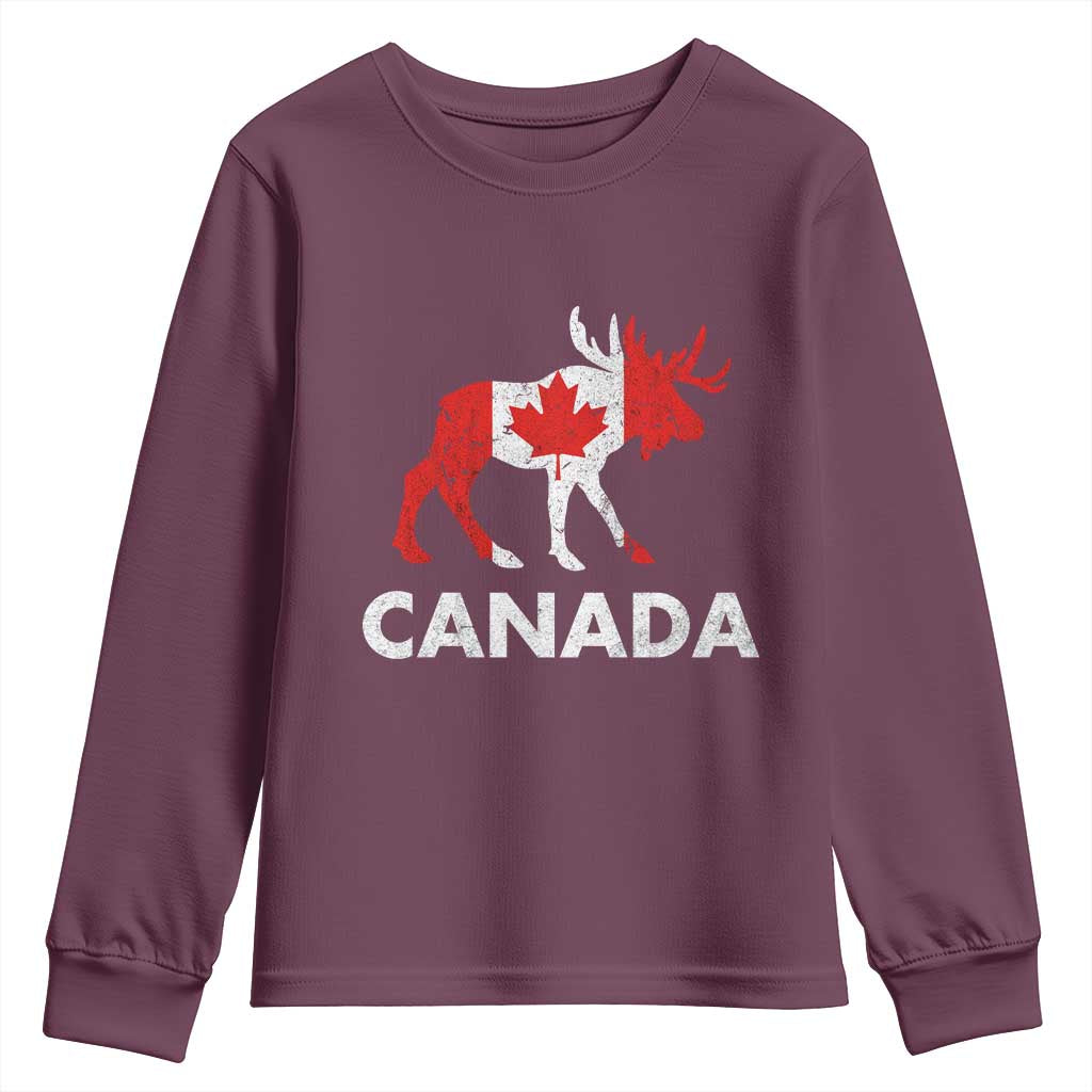 Canada Moose Maple Leaf Youth Sweatshirt Canadian Pride