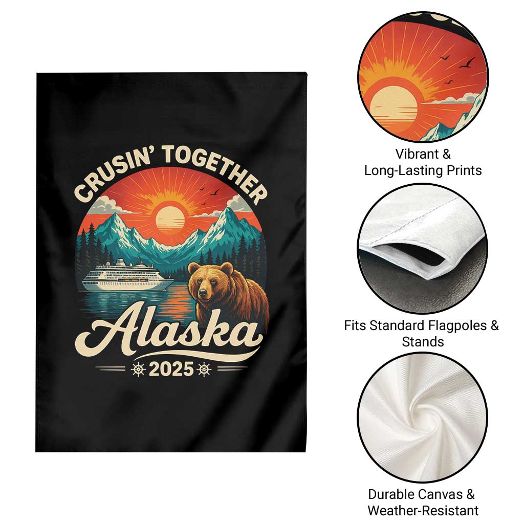 Alaska Cruise Garden Flag Retro Alaskan Cruisin Together Matching Family Cruise - Wonder Print Shop