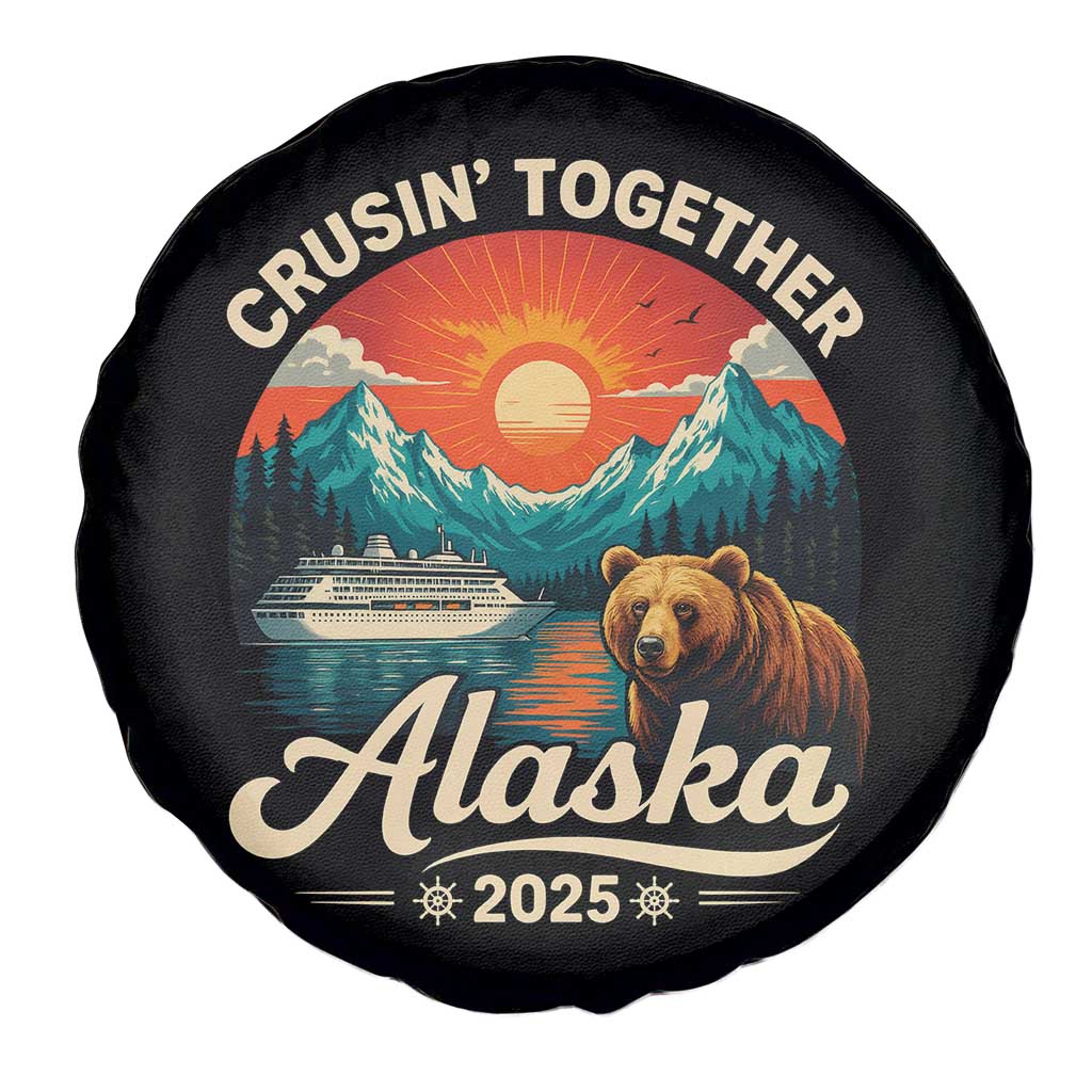 Alaska Cruise Spare Tire Cover Retro Alaskan Cruisin Together Matching Family Cruise - Wonder Print Shop
