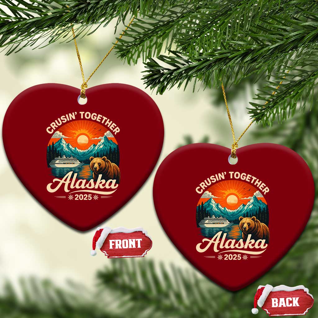 Alaska Cruise Ceramic Ornament Retro Alaskan Cruisin Together Matching Family Cruise - Wonder Print Shop