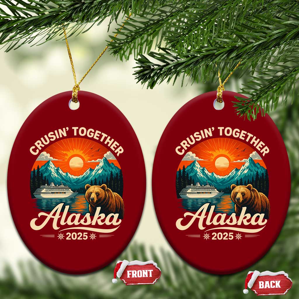 Alaska Cruise Ceramic Ornament Retro Alaskan Cruisin Together Matching Family Cruise - Wonder Print Shop