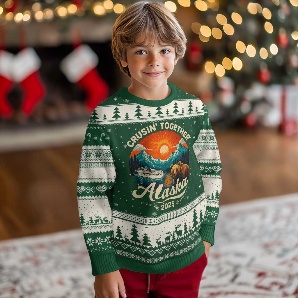 Alaska Cruise Ugly Christmas Sweater Retro Alaskan Cruisin Together Matching Family Cruise - Wonder Print Shop