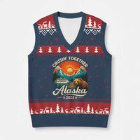 Alaska Cruise V-Neck Knit Sweater Vest Retro Alaskan Cruisin Together Matching Family Cruise - Wonder Print Shop