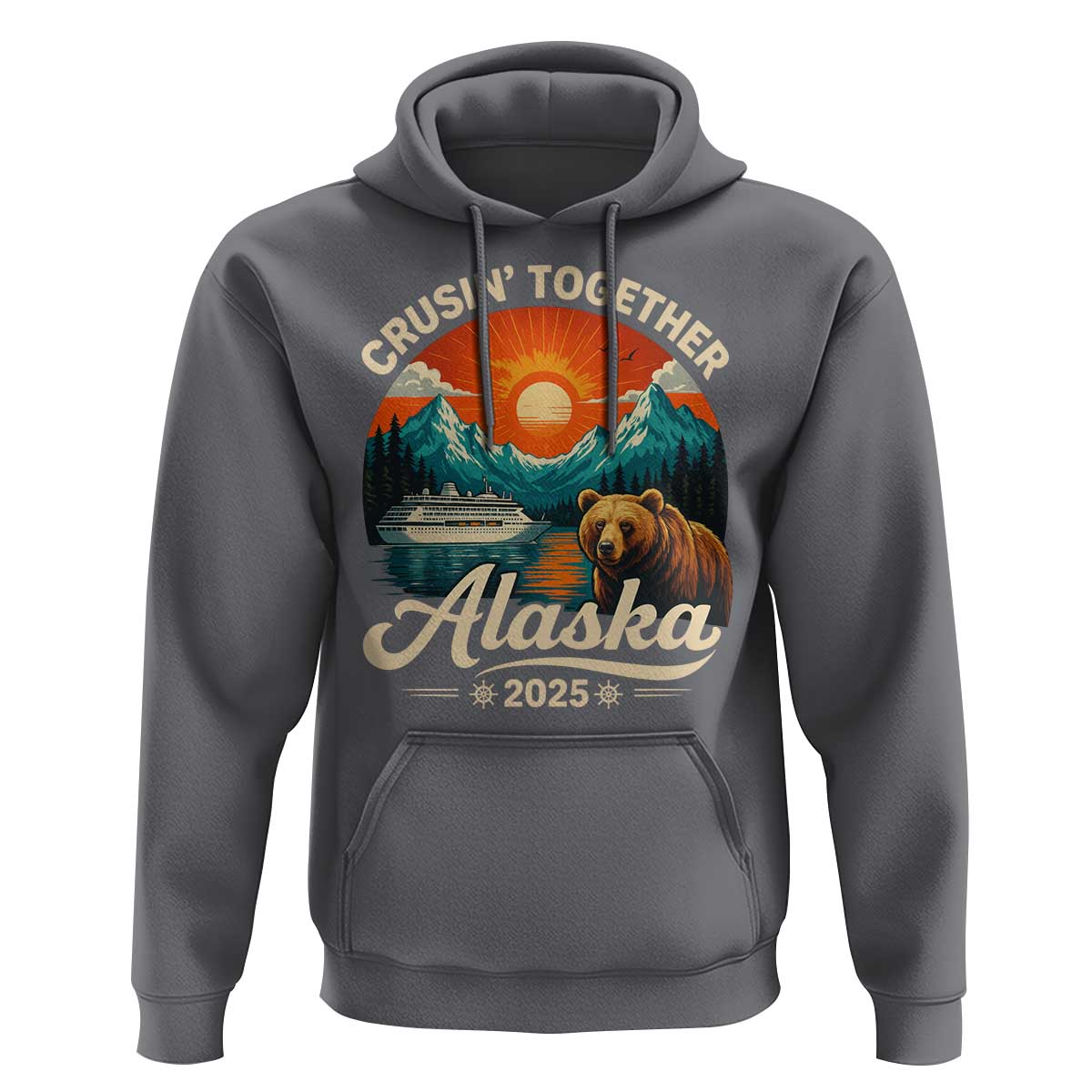Alaska Cruise Hoodie Retro Alaskan Cruisin Together Matching Family Cruise - Wonder Print Shop