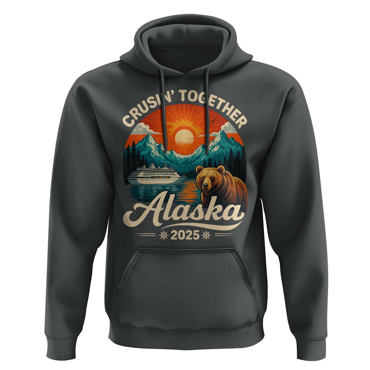 Alaska Cruise Hoodie Retro Alaskan Cruisin Together Matching Family Cruise - Wonder Print Shop