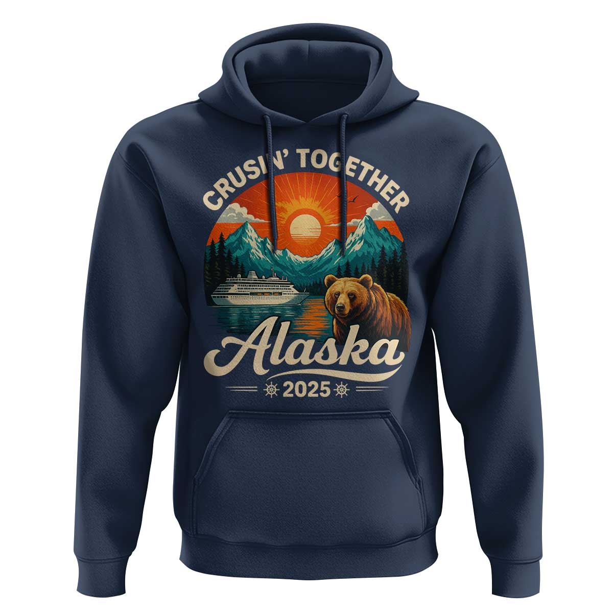 Alaska Cruise Hoodie Retro Alaskan Cruisin Together Matching Family Cruise - Wonder Print Shop