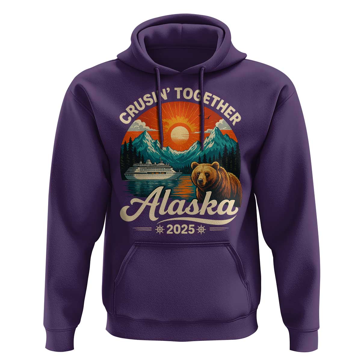 Alaska Cruise Hoodie Retro Alaskan Cruisin Together Matching Family Cruise - Wonder Print Shop