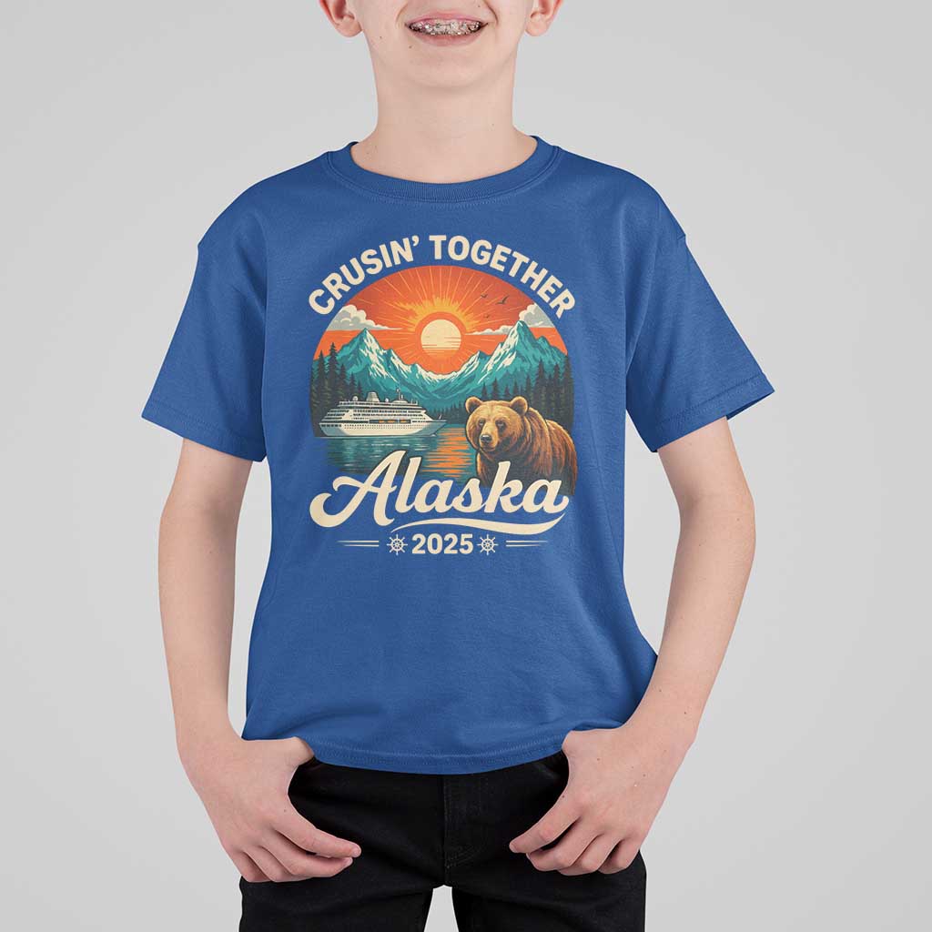 Alaska Cruise T Shirt For Kid Retro Alaskan Cruisin Together Matching Family Cruise - Wonder Print Shop