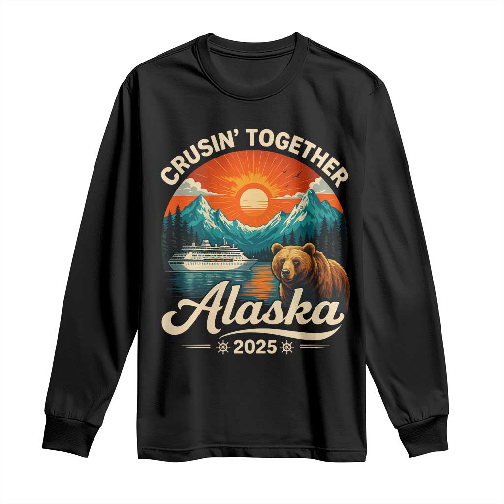 Alaska Cruise Long Sleeve Shirt Retro Alaskan Cruisin Together Matching Family Cruise - Wonder Print Shop