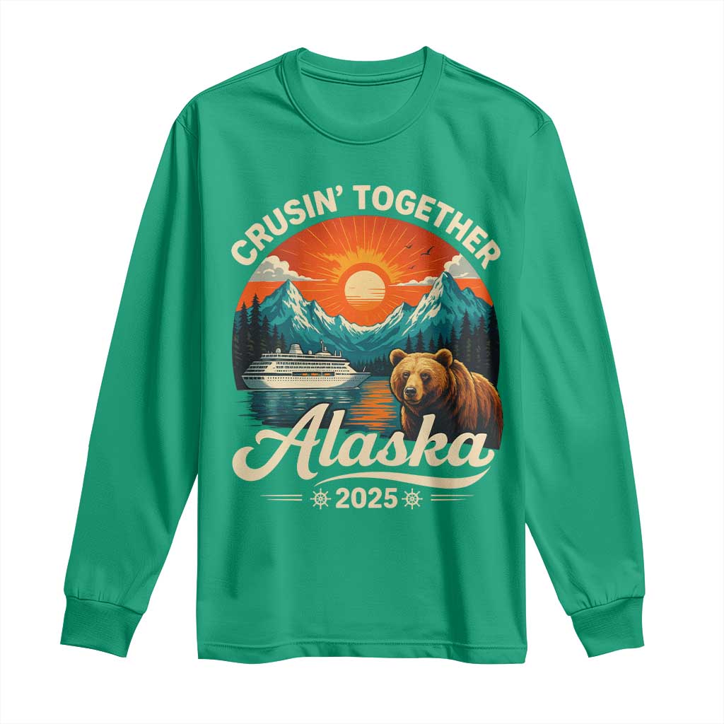Alaska Cruise Long Sleeve Shirt Retro Alaskan Cruisin Together Matching Family Cruise - Wonder Print Shop