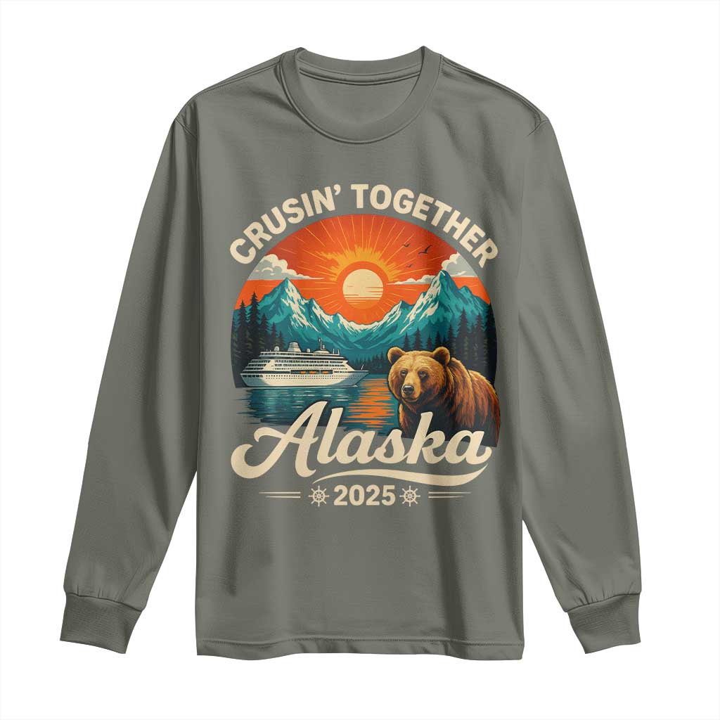 Alaska Cruise Long Sleeve Shirt Retro Alaskan Cruisin Together Matching Family Cruise - Wonder Print Shop