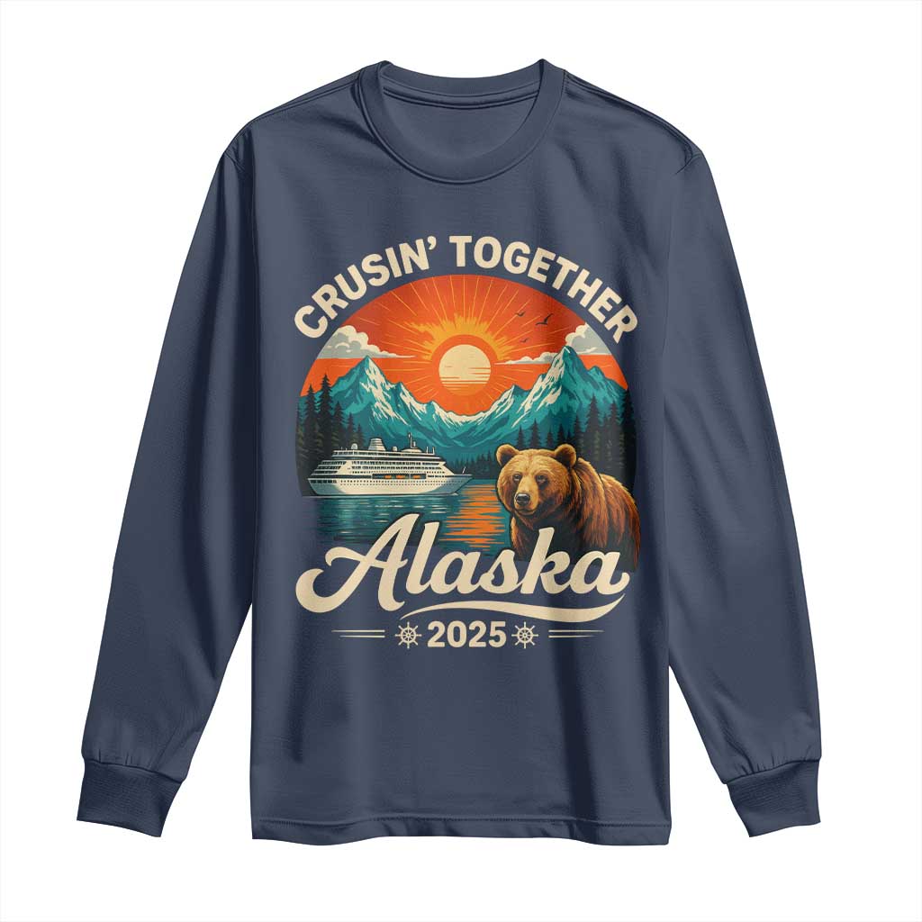 Alaska Cruise Long Sleeve Shirt Retro Alaskan Cruisin Together Matching Family Cruise - Wonder Print Shop