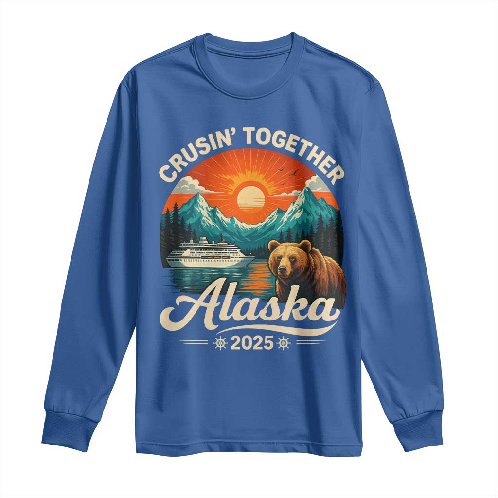 Alaska Cruise Long Sleeve Shirt Retro Alaskan Cruisin Together Matching Family Cruise - Wonder Print Shop