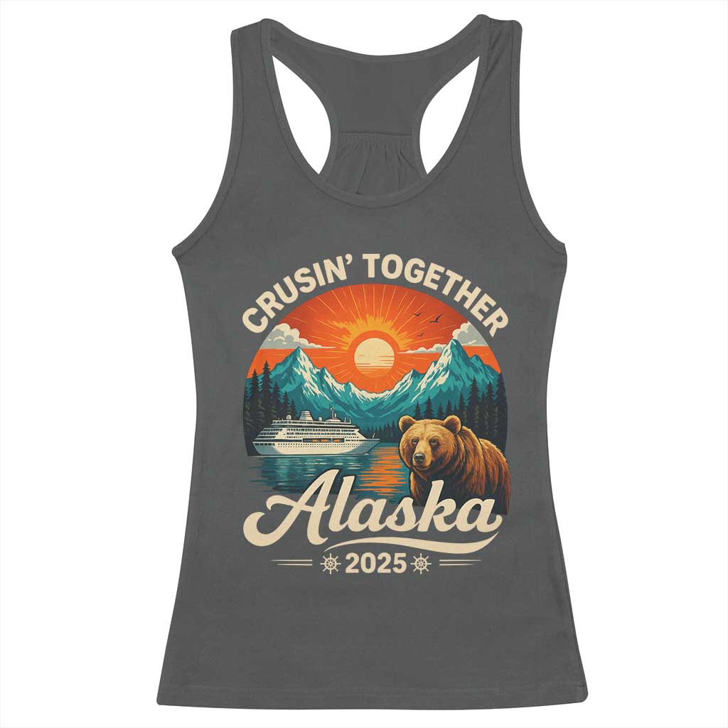 Alaska Cruise Racerback Tank Top Retro Alaskan Cruisin Together Matching Family Cruise - Wonder Print Shop