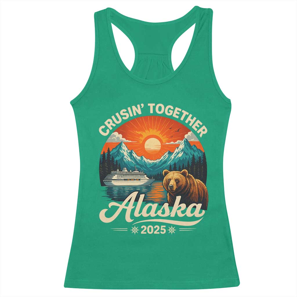 Alaska Cruise Racerback Tank Top Retro Alaskan Cruisin Together Matching Family Cruise - Wonder Print Shop