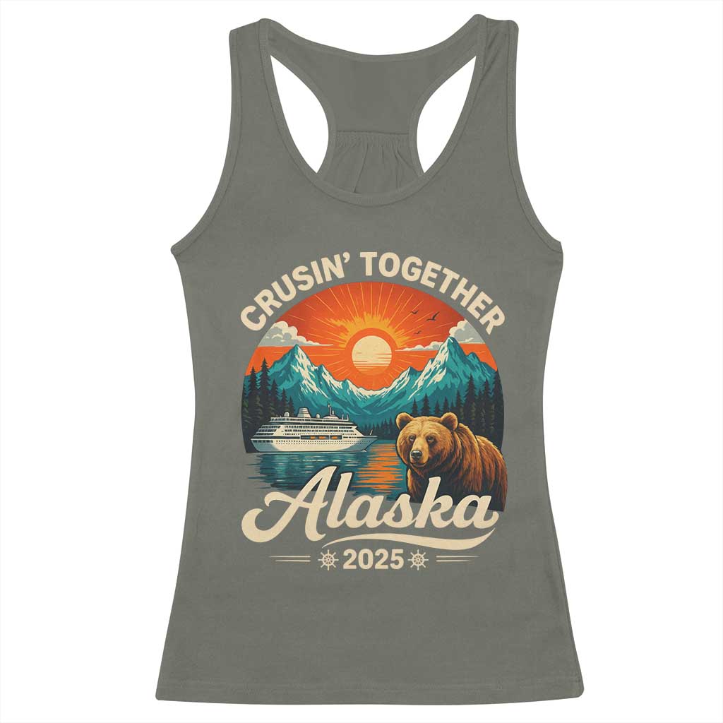 Alaska Cruise Racerback Tank Top Retro Alaskan Cruisin Together Matching Family Cruise - Wonder Print Shop