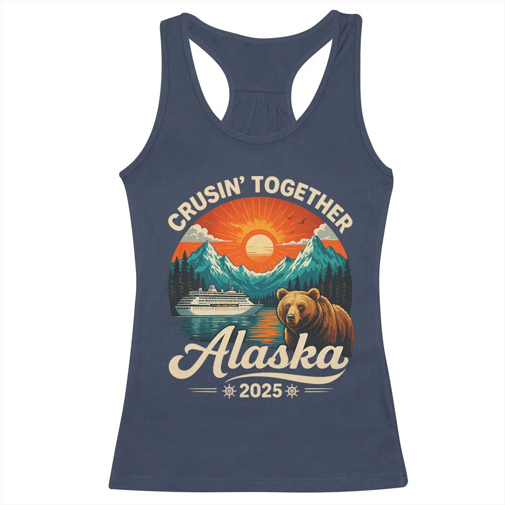 Alaska Cruise Racerback Tank Top Retro Alaskan Cruisin Together Matching Family Cruise - Wonder Print Shop