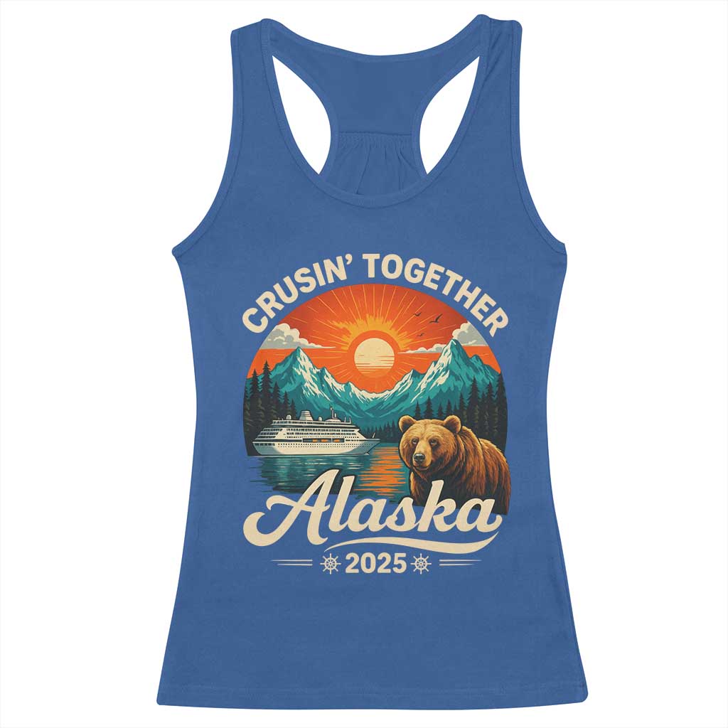 Alaska Cruise Racerback Tank Top Retro Alaskan Cruisin Together Matching Family Cruise - Wonder Print Shop