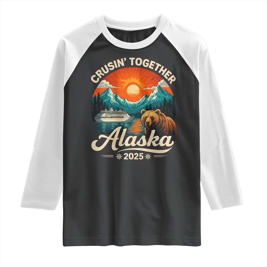 Alaska Cruise Raglan Shirt Retro Alaskan Cruisin Together Matching Family Cruise - Wonder Print Shop