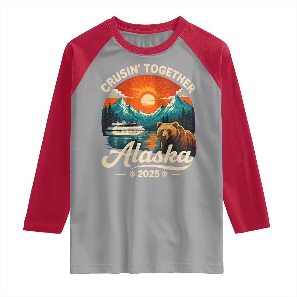 Alaska Cruise Raglan Shirt Retro Alaskan Cruisin Together Matching Family Cruise - Wonder Print Shop