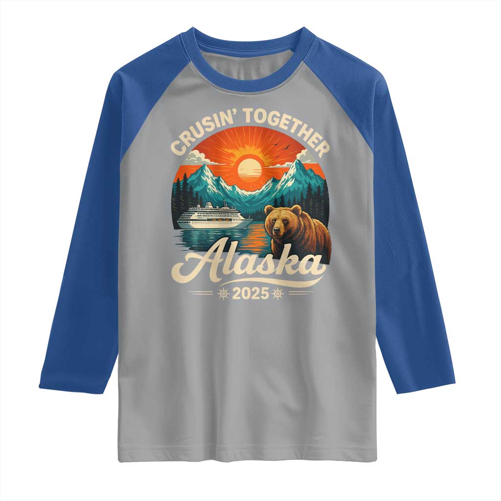 Alaska Cruise Raglan Shirt Retro Alaskan Cruisin Together Matching Family Cruise - Wonder Print Shop