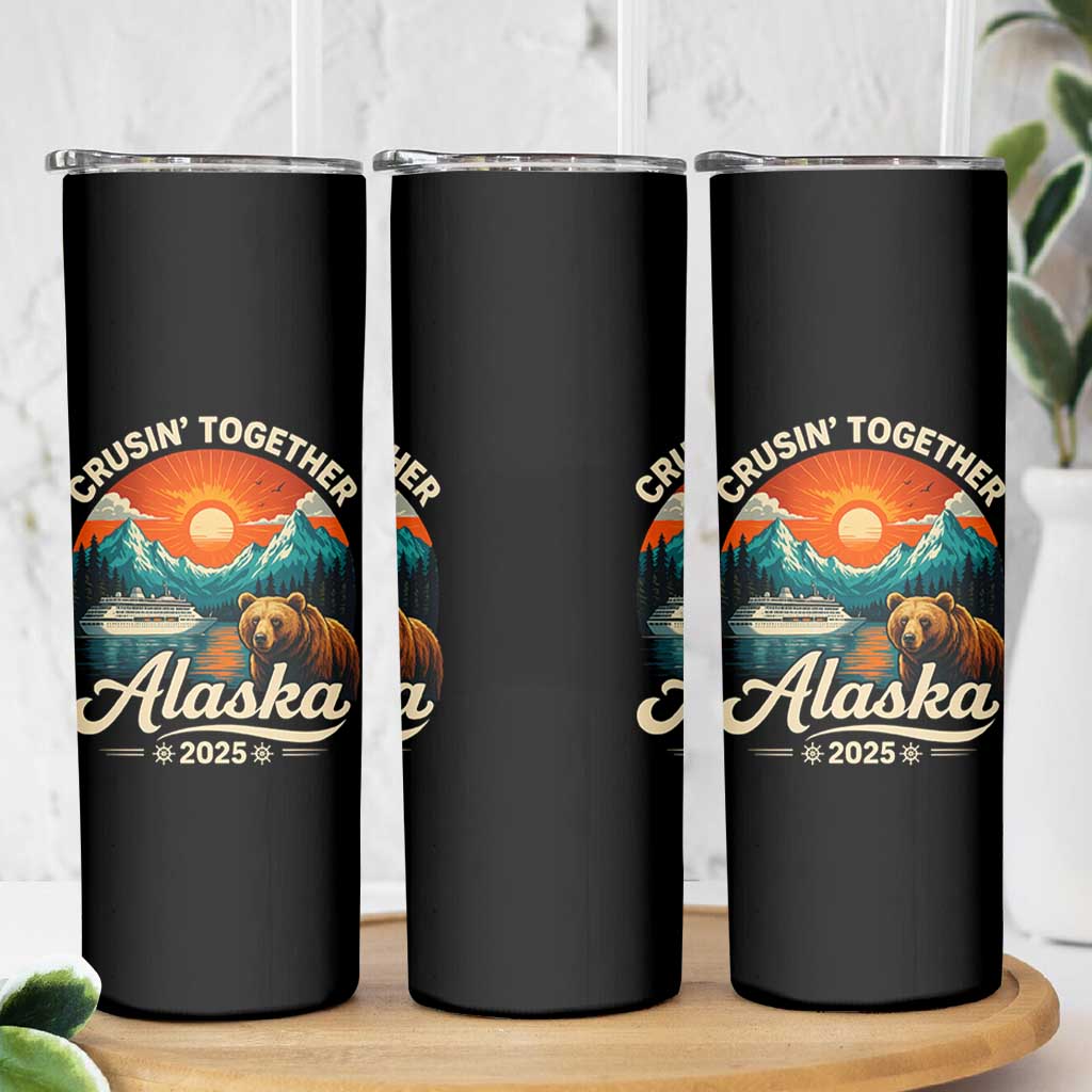 Alaska Cruise Skinny Tumbler Retro Alaskan Cruisin Together Matching Family Cruise - Wonder Print Shop