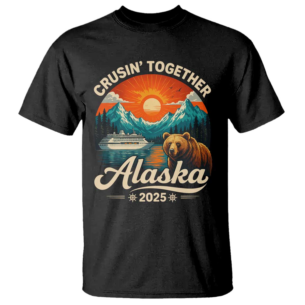 Alaska Cruise T Shirt Retro Alaskan Cruisin Together Matching Family Cruise - Wonder Print Shop