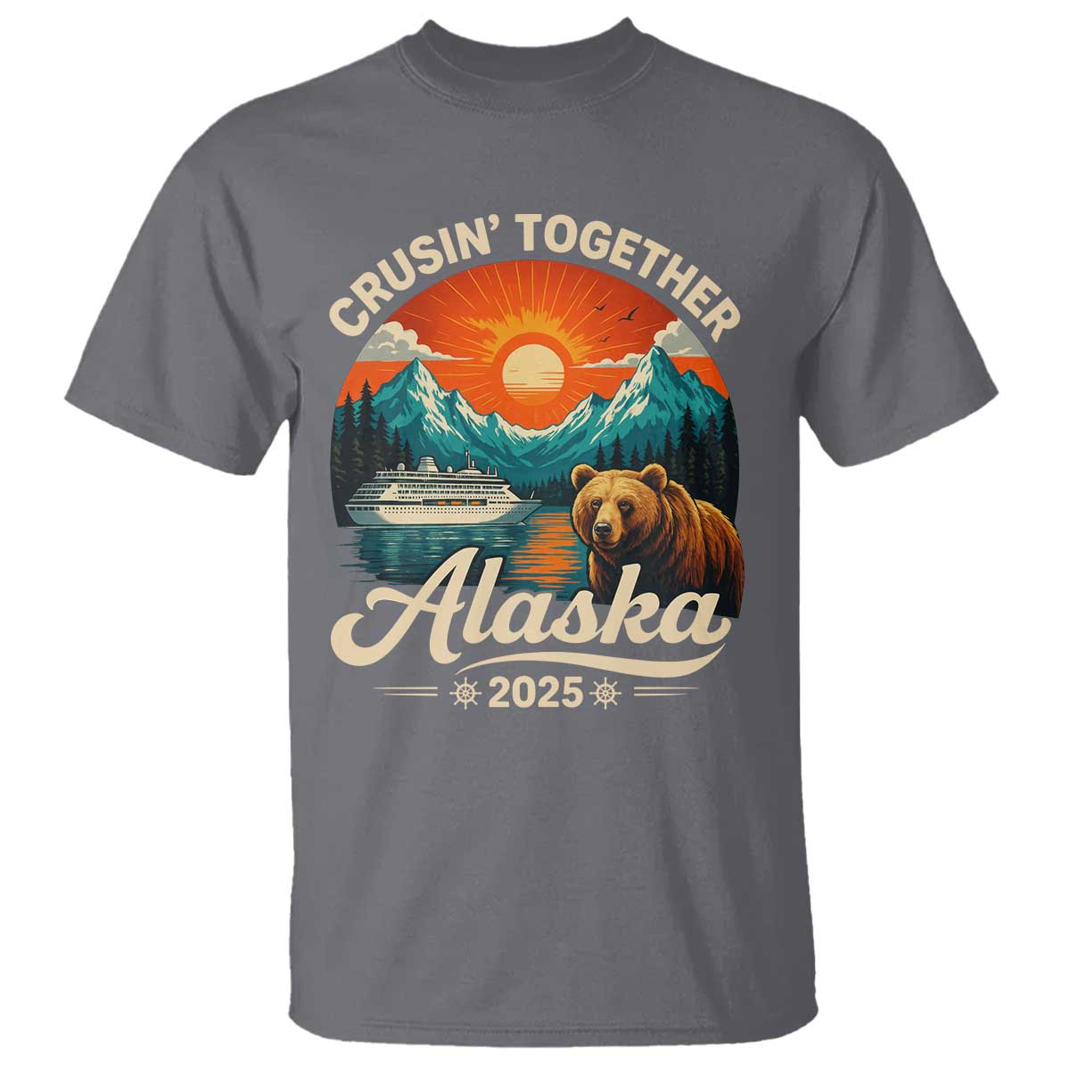 Alaska Cruise T Shirt Retro Alaskan Cruisin Together Matching Family Cruise - Wonder Print Shop