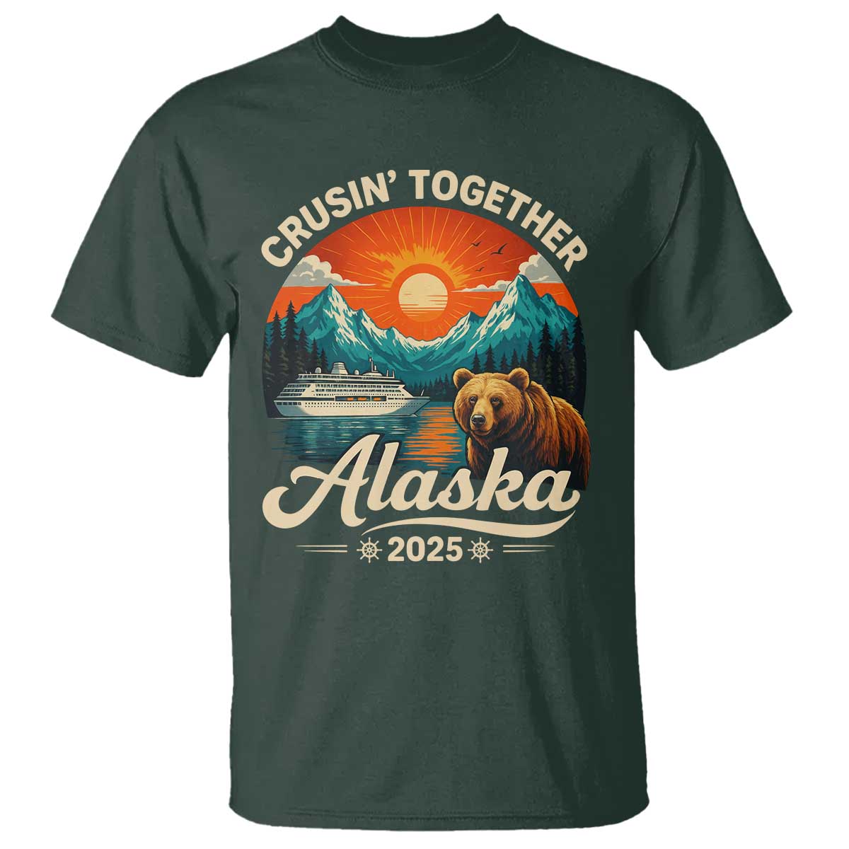 Alaska Cruise T Shirt Retro Alaskan Cruisin Together Matching Family Cruise - Wonder Print Shop