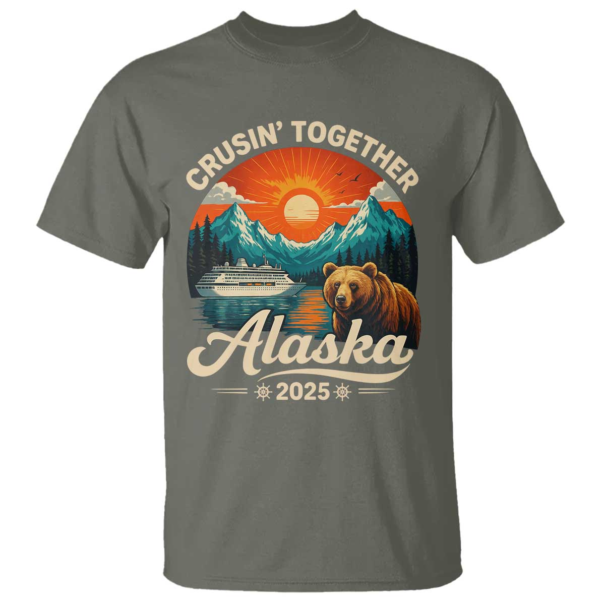 Alaska Cruise T Shirt Retro Alaskan Cruisin Together Matching Family Cruise - Wonder Print Shop