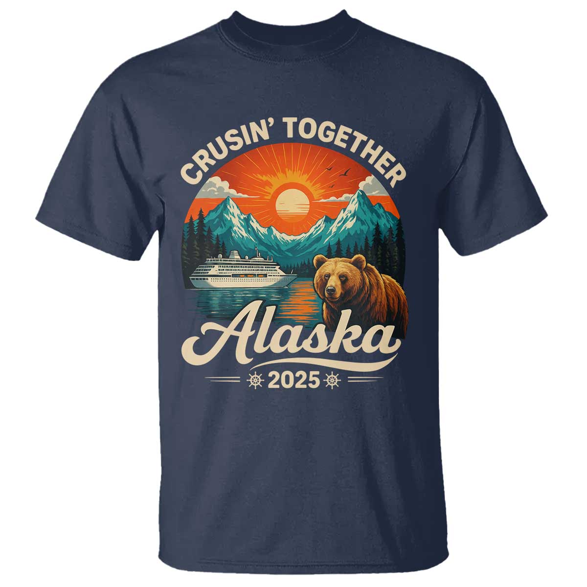 Alaska Cruise T Shirt Retro Alaskan Cruisin Together Matching Family Cruise - Wonder Print Shop