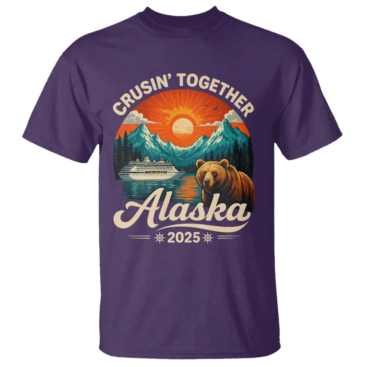 Alaska Cruise T Shirt Retro Alaskan Cruisin Together Matching Family Cruise - Wonder Print Shop