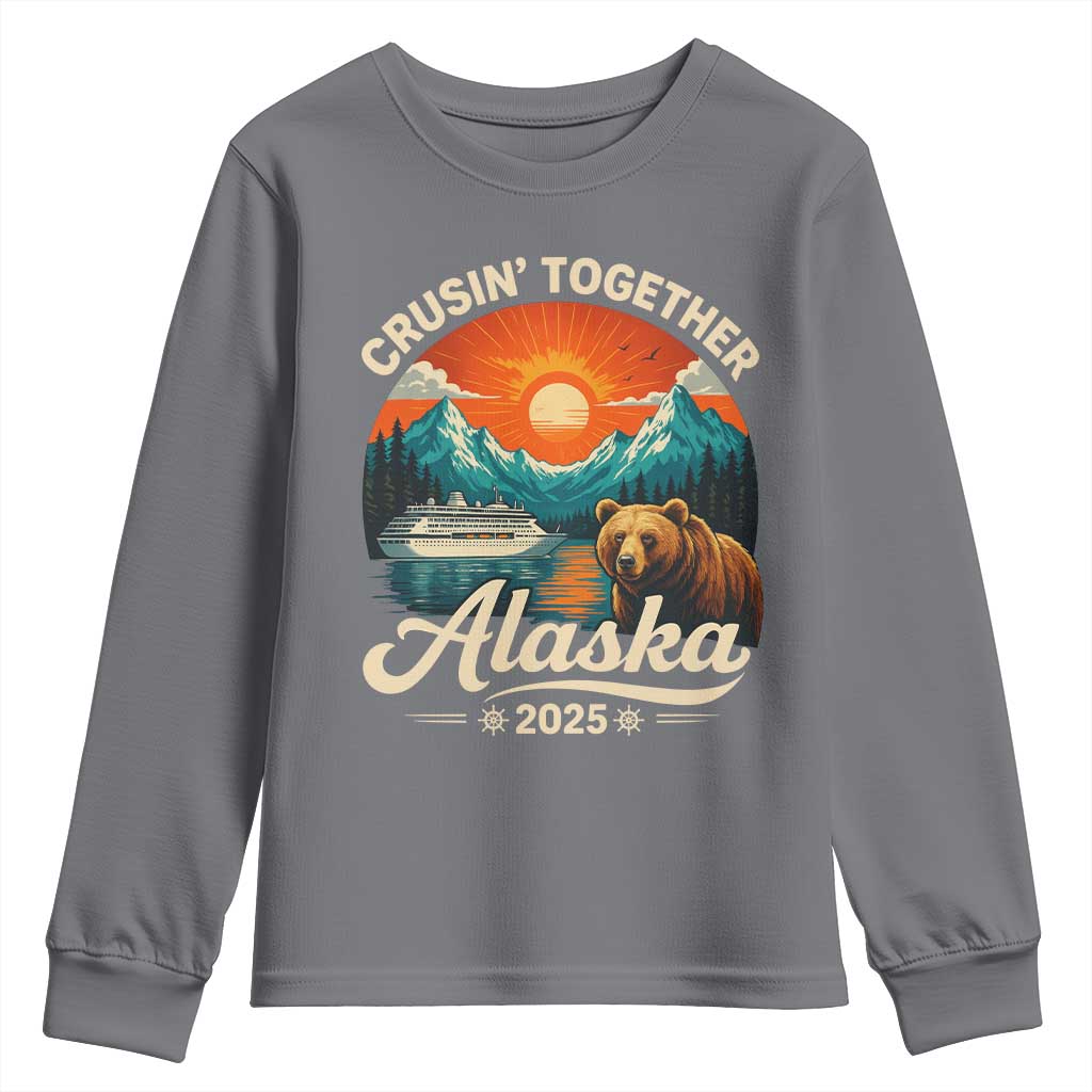 Alaska Cruise Youth Sweatshirt Retro Alaskan Cruisin Together Matching Family Cruise - Wonder Print Shop