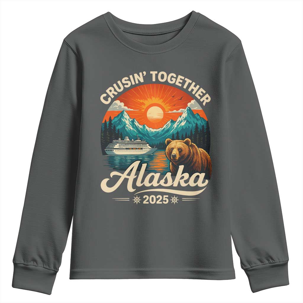 Alaska Cruise Youth Sweatshirt Retro Alaskan Cruisin Together Matching Family Cruise - Wonder Print Shop
