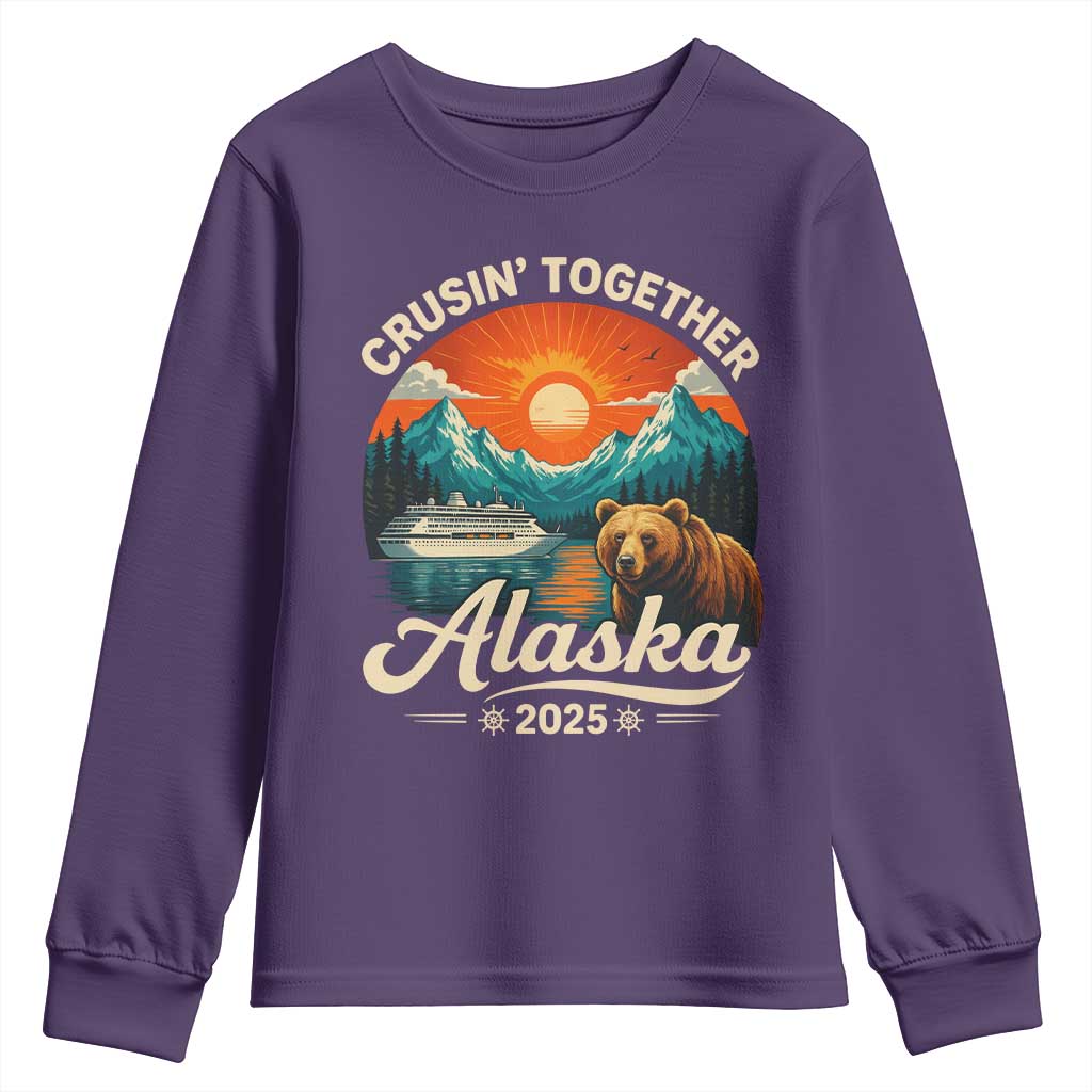 Alaska Cruise Youth Sweatshirt Retro Alaskan Cruisin Together Matching Family Cruise - Wonder Print Shop
