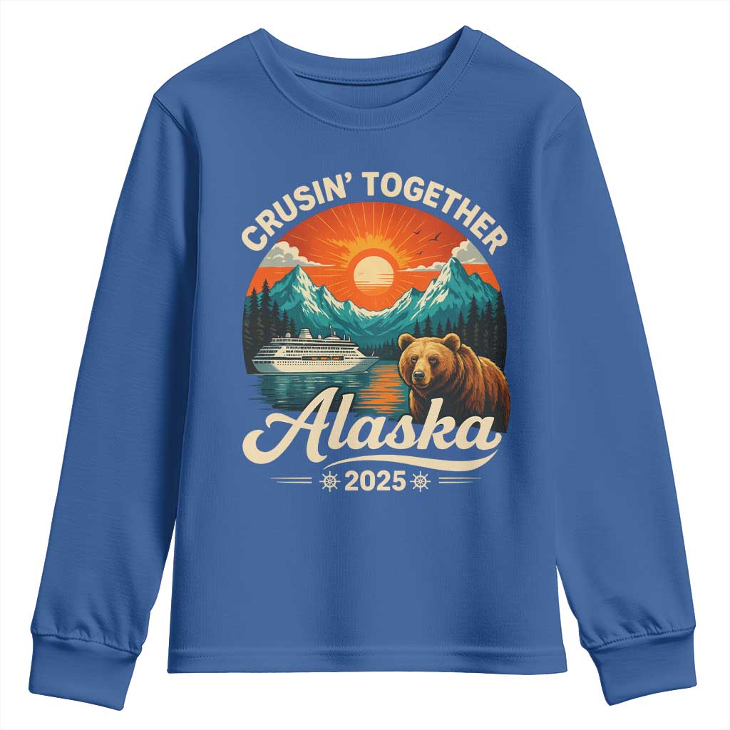Alaska Cruise Youth Sweatshirt Retro Alaskan Cruisin Together Matching Family Cruise - Wonder Print Shop