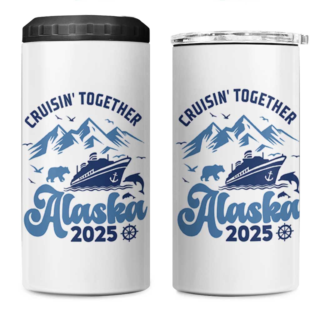 Alaska Cruise 4 in 1 Can Cooler Tumbler Cruisin Together Matching Family Cruise 2025 - Wonder Print Shop
