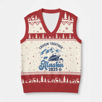 Alaska Cruise V-Neck Knit Sweater Vest Cruisin Together Matching Family Cruise 2025 - Wonder Print Shop