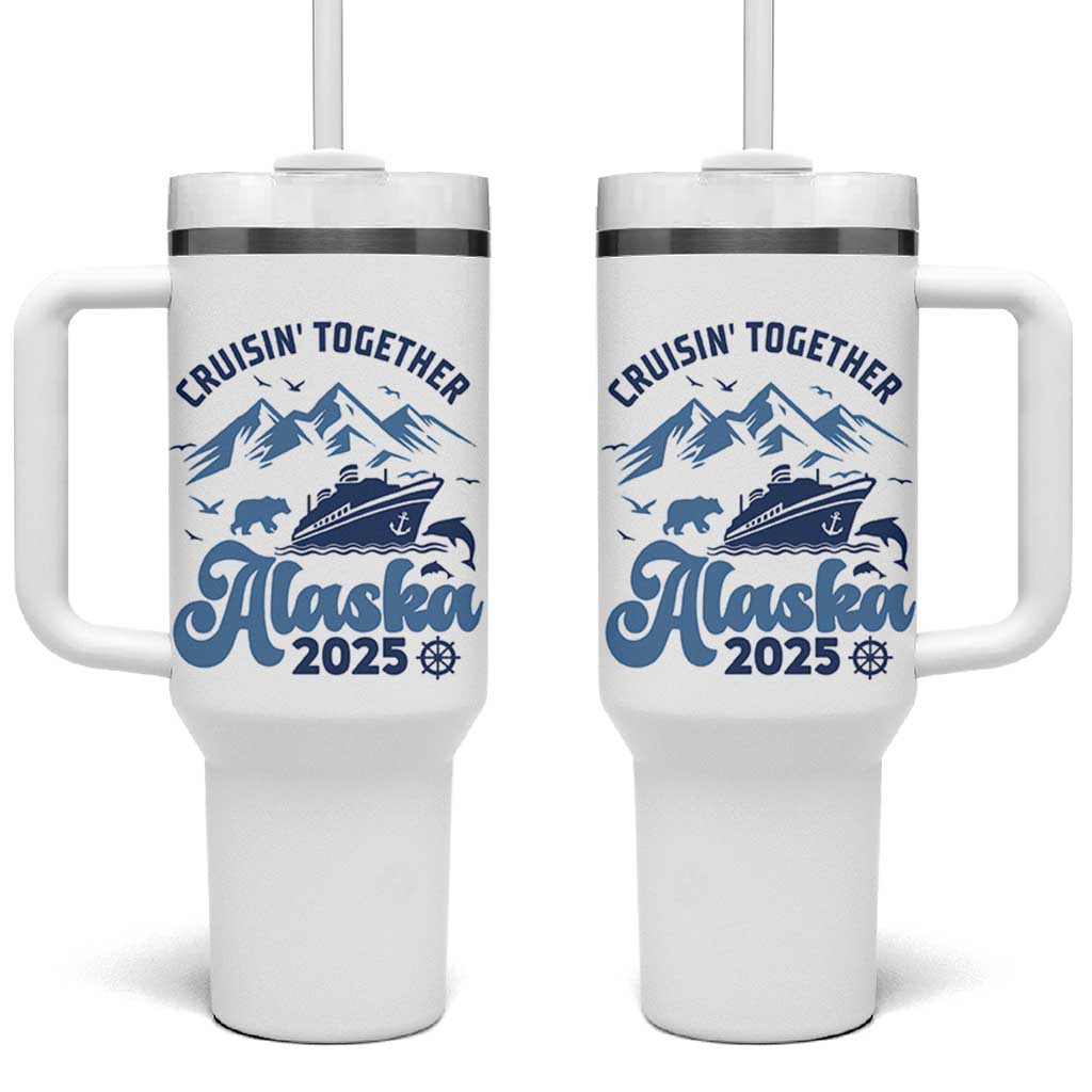 Alaska Cruise Tumbler With Handle Cruisin Together Matching Family Cruise 2025 - Wonder Print Shop