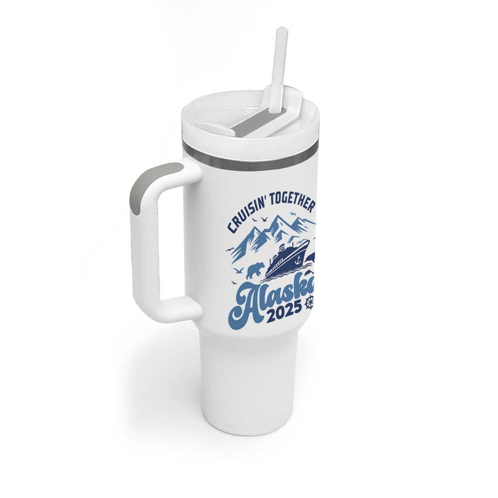 Alaska Cruise Tumbler With Handle Cruisin Together Matching Family Cruise 2025 - Wonder Print Shop