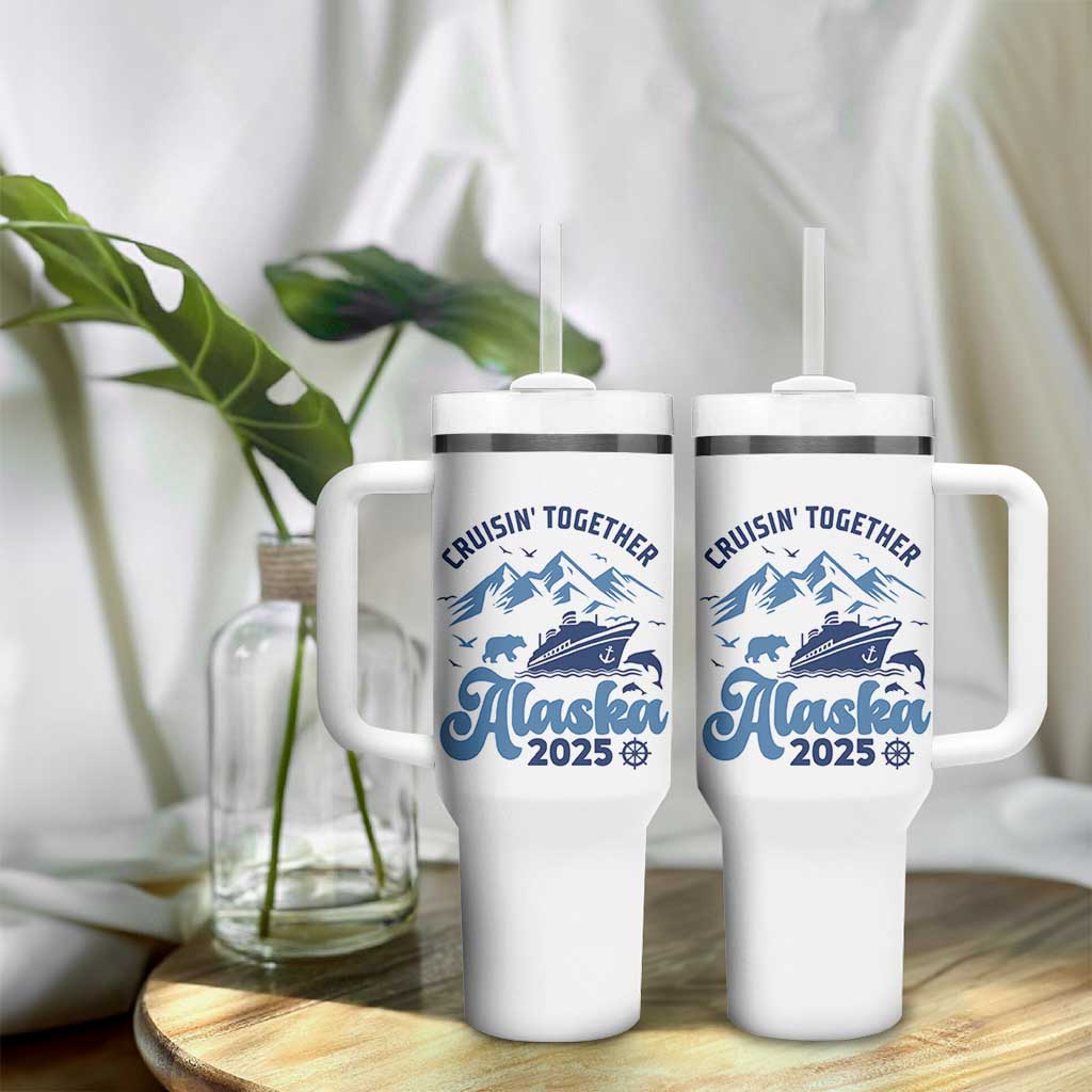 Alaska Cruise Tumbler With Handle Cruisin Together Matching Family Cruise 2025 - Wonder Print Shop