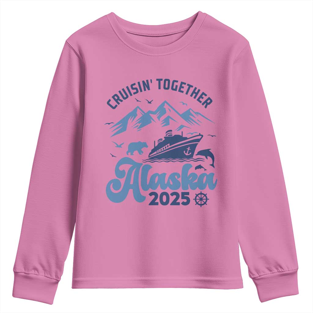 Alaska Cruise Youth Sweatshirt Cruisin Together Matching Family Cruise 2025 - Wonder Print Shop
